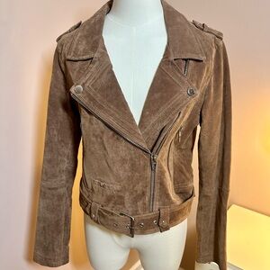 Blank NYC Brown Suede 100% Leather Jacket